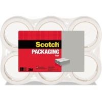3M Scotch Shipping Packaging Clear Tape, 1.88 Inches x 54.6 Yards, Pack of 6